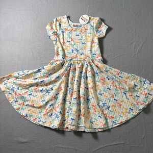 NEW Dot Dot Smile Bow Print Twirl Dress Girls Size 3/4
